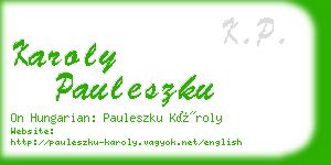 karoly pauleszku business card